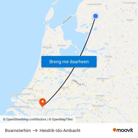 Boarnsterhim to Hendrik-Ido-Ambacht map