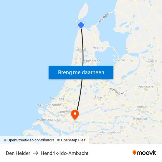 Den Helder to Hendrik-Ido-Ambacht map