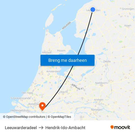 Leeuwarderadeel to Hendrik-Ido-Ambacht map