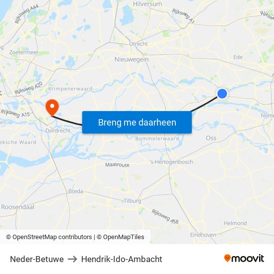 Neder-Betuwe to Hendrik-Ido-Ambacht map