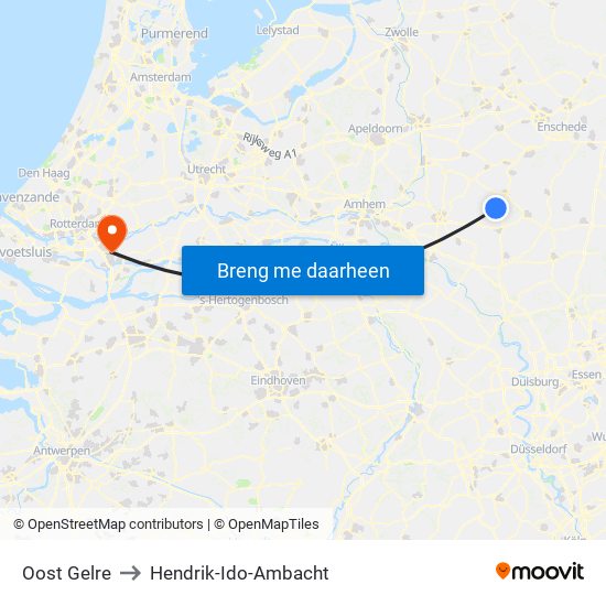 Oost Gelre to Hendrik-Ido-Ambacht map