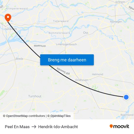 Peel En Maas to Hendrik-Ido-Ambacht map