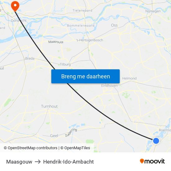 Maasgouw to Hendrik-Ido-Ambacht map