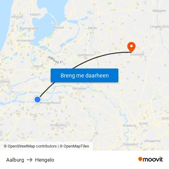 Aalburg to Hengelo map