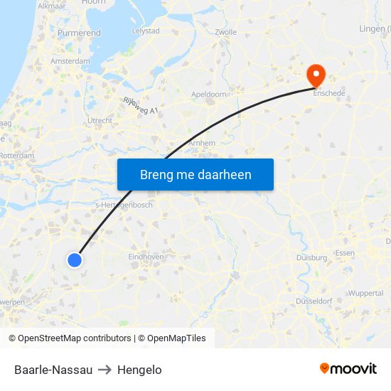 Baarle-Nassau to Hengelo map