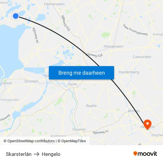 Skarsterlân to Hengelo map