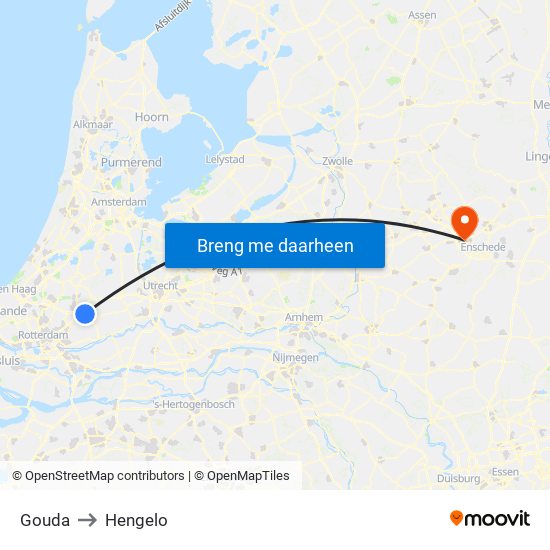 Gouda to Hengelo map