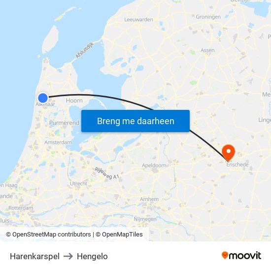 Harenkarspel to Hengelo map