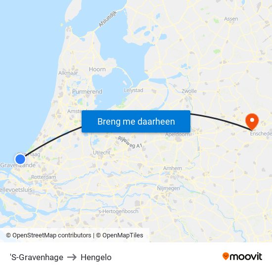 'S-Gravenhage to Hengelo map