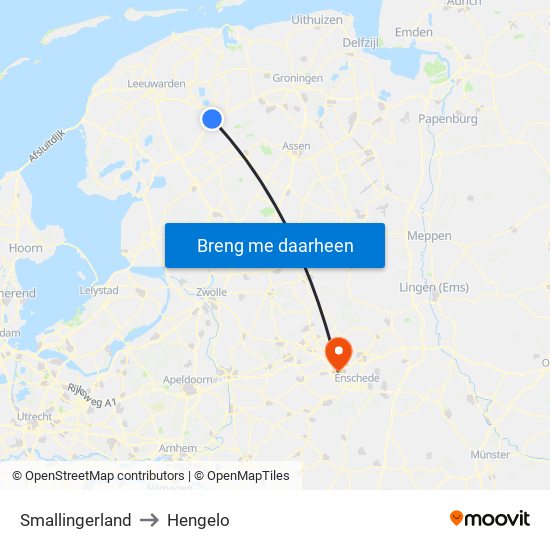Smallingerland to Hengelo map