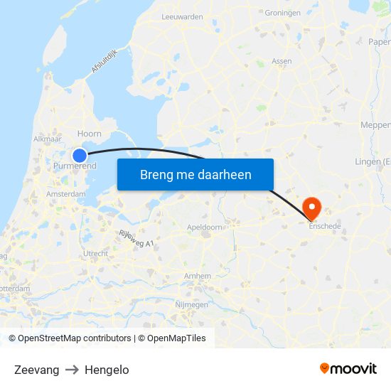 Zeevang to Hengelo map