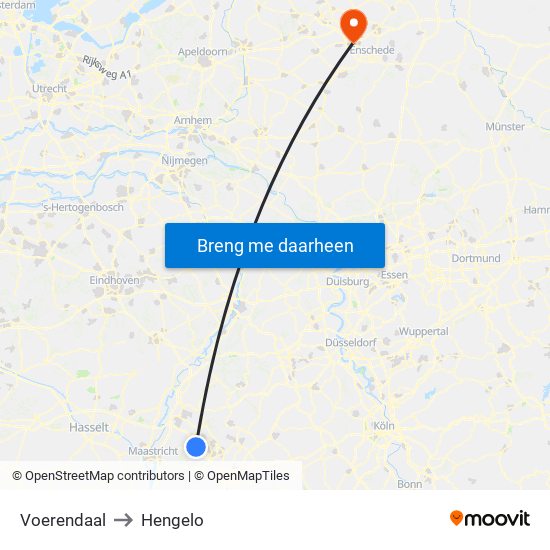 Voerendaal to Hengelo map