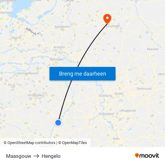 Maasgouw to Hengelo map