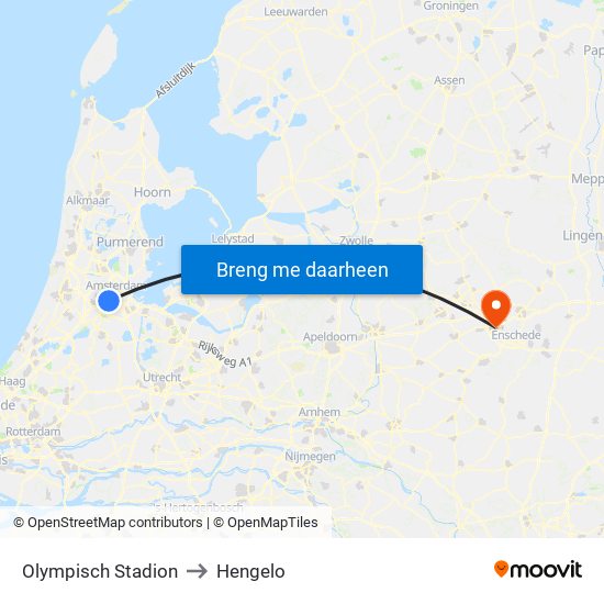 Olympisch Stadion to Hengelo map