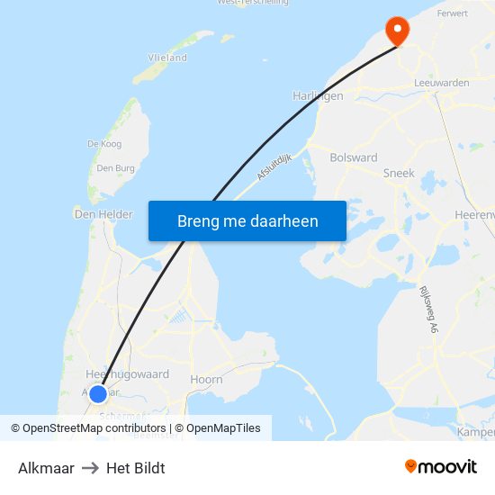 Alkmaar to Het Bildt map