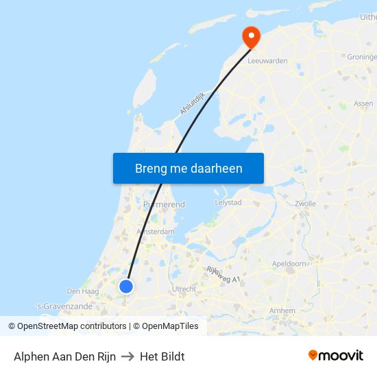 Alphen Aan Den Rijn to Het Bildt map