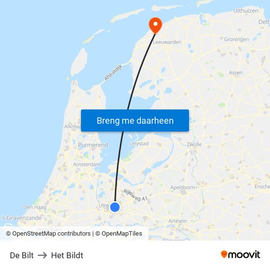 De Bilt to Het Bildt map