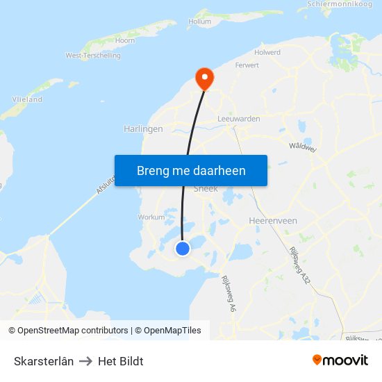 Skarsterlân to Het Bildt map