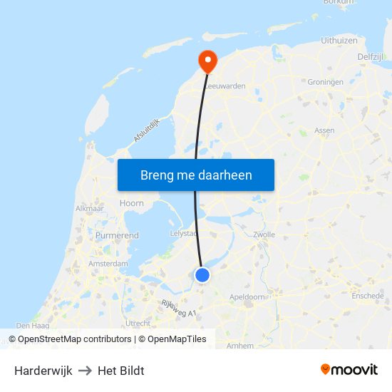 Harderwijk to Het Bildt map