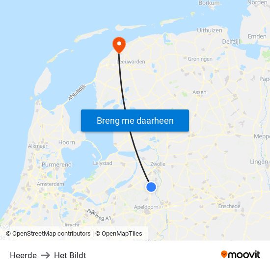 Heerde to Het Bildt map