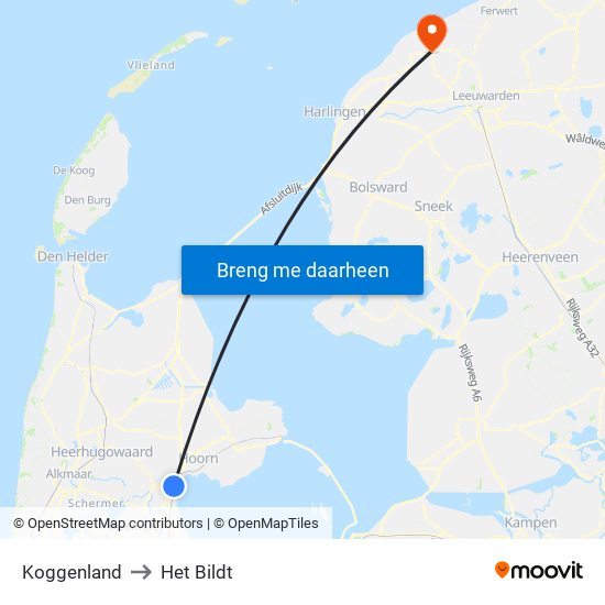 Koggenland to Het Bildt map