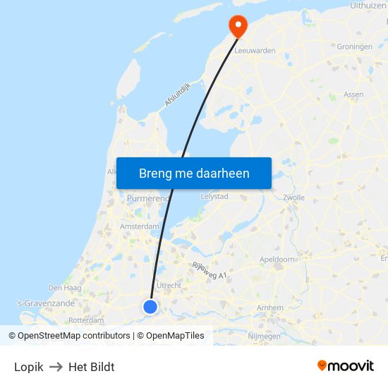 Lopik to Het Bildt map