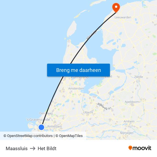 Maassluis to Het Bildt map