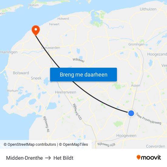 Midden-Drenthe to Het Bildt map