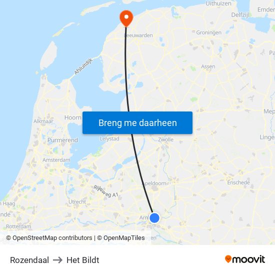 Rozendaal to Het Bildt map