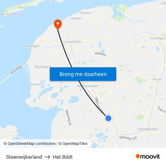 Steenwijkerland to Het Bildt map