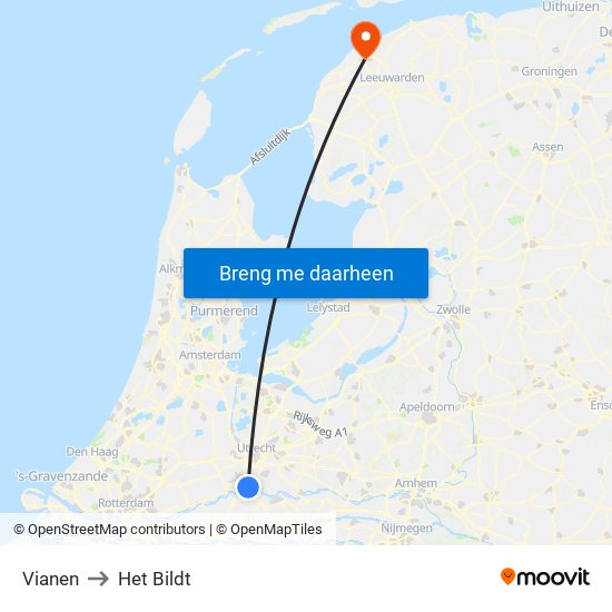 Vianen to Het Bildt map