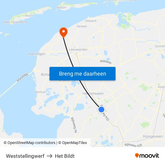Weststellingwerf to Het Bildt map