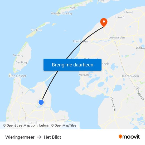 Wieringermeer to Het Bildt map