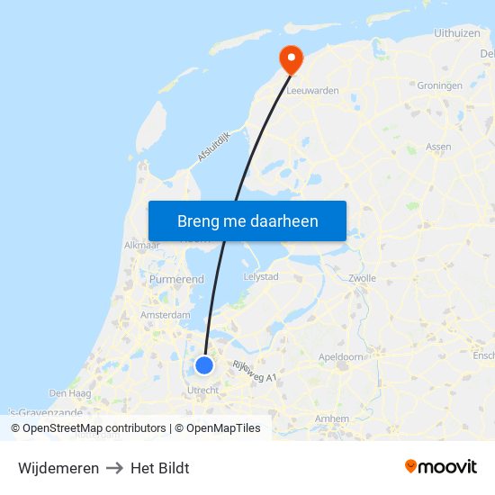 Wijdemeren to Het Bildt map