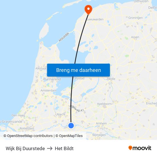 Wijk Bij Duurstede to Het Bildt map