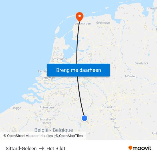 Sittard-Geleen to Het Bildt map