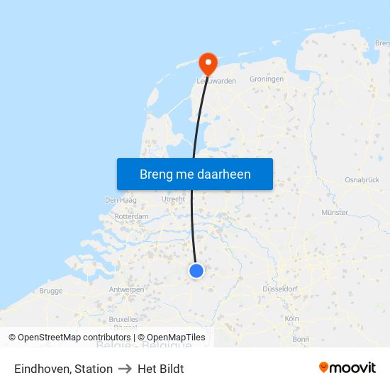 Eindhoven, Station to Het Bildt map