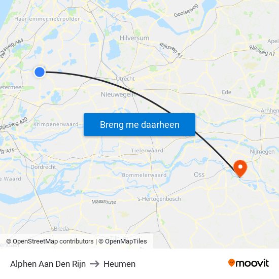 Alphen Aan Den Rijn to Heumen map