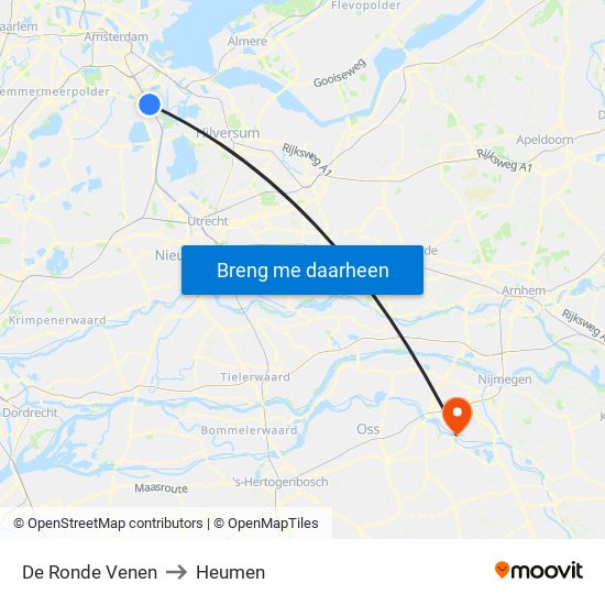 De Ronde Venen to Heumen map