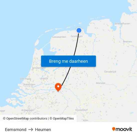 Eemsmond to Heumen map