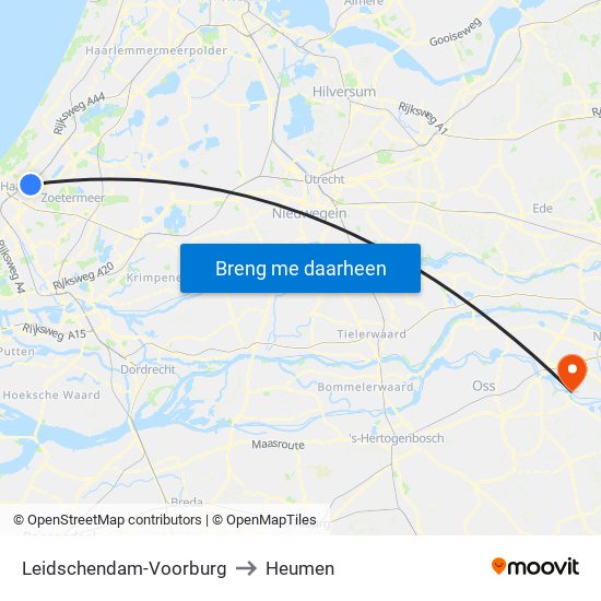 Leidschendam-Voorburg to Heumen map