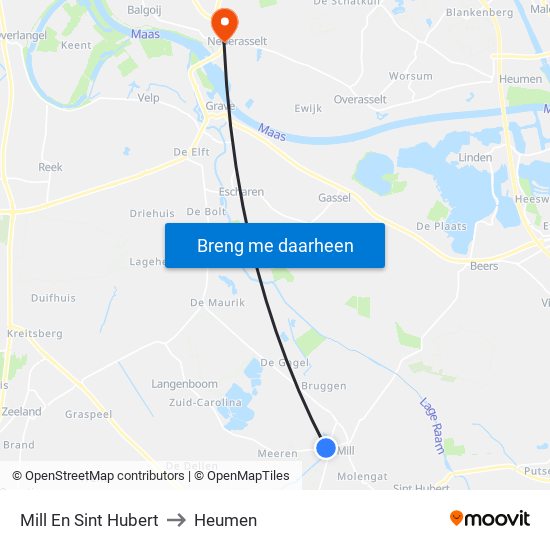 Mill En Sint Hubert to Heumen map