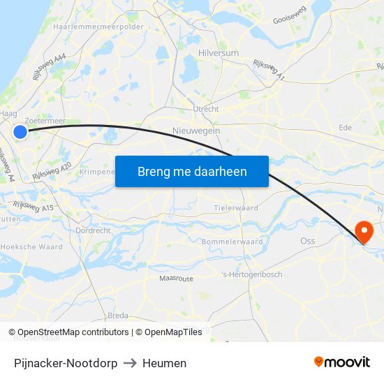 Pijnacker-Nootdorp to Heumen map
