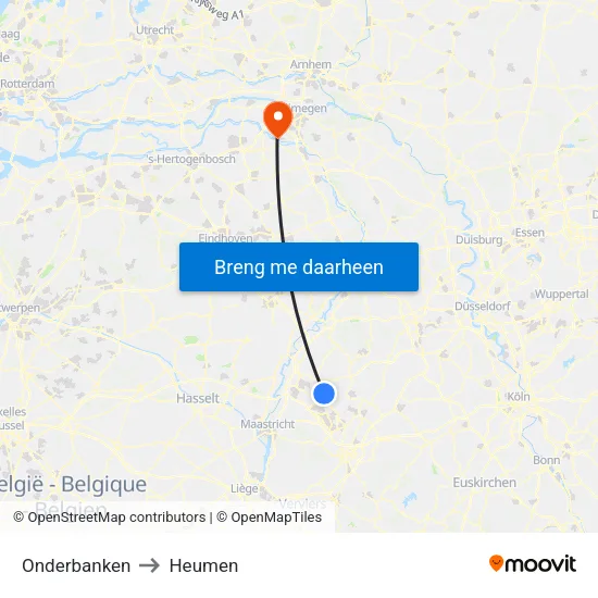 Onderbanken to Heumen map