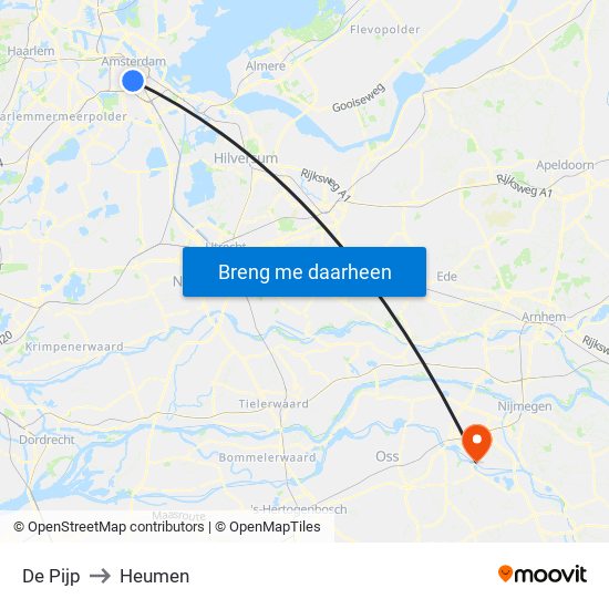 De Pijp to Heumen map