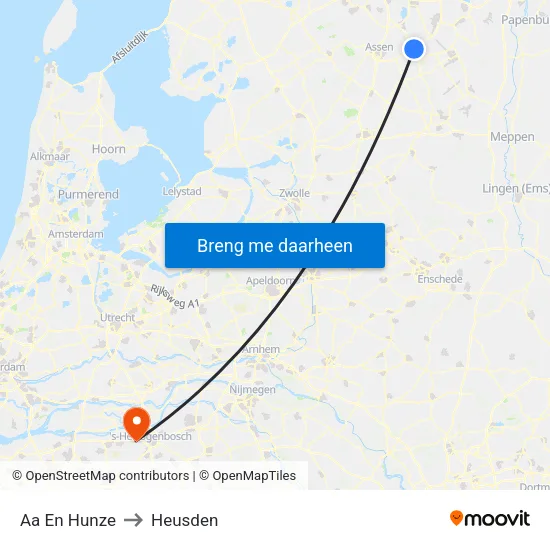 Aa En Hunze to Heusden map