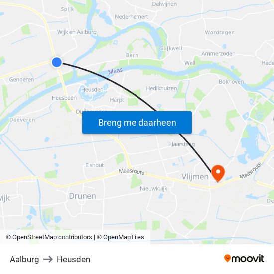 Aalburg to Heusden map