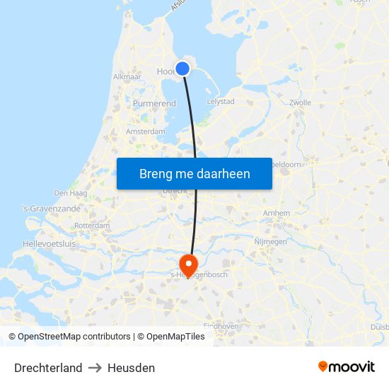 Drechterland to Heusden map