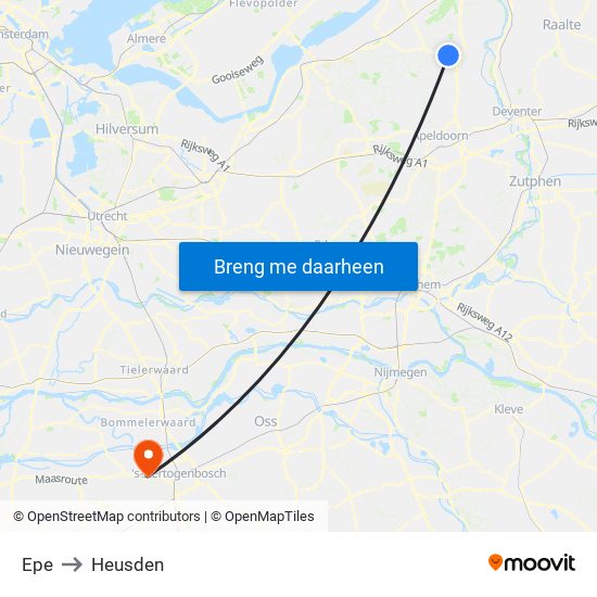 Epe to Heusden map