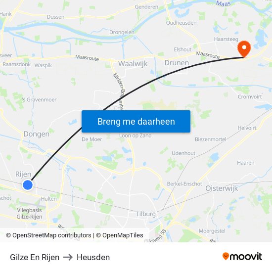 Gilze En Rijen to Heusden map